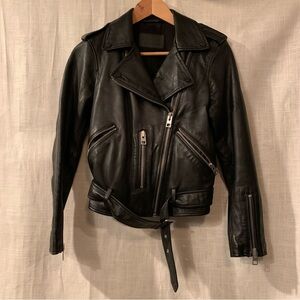 All saints sheep leather bomber jacket size 4